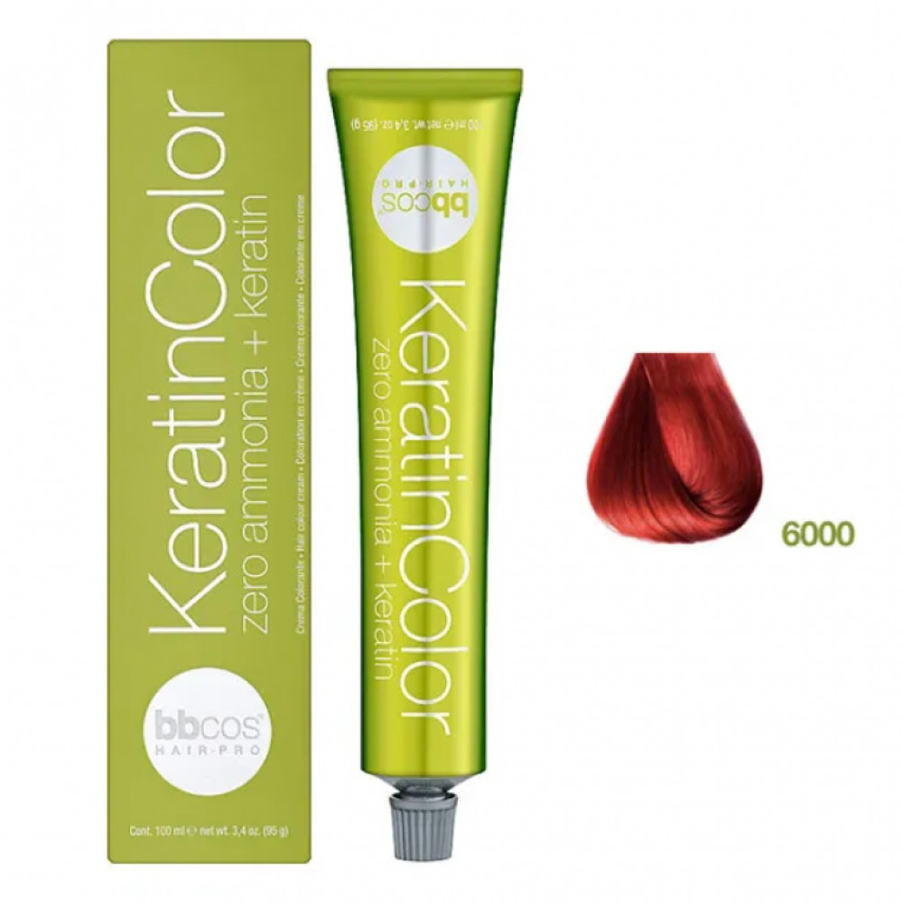 Bbcos KERATIN COLOR фарба для волосся 6000 червоний інтенсивний, 100 ml