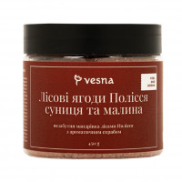 Vesna Солевой скраб для тела Лесные ягоды Полесья. Земляника и малина, 450 ml
