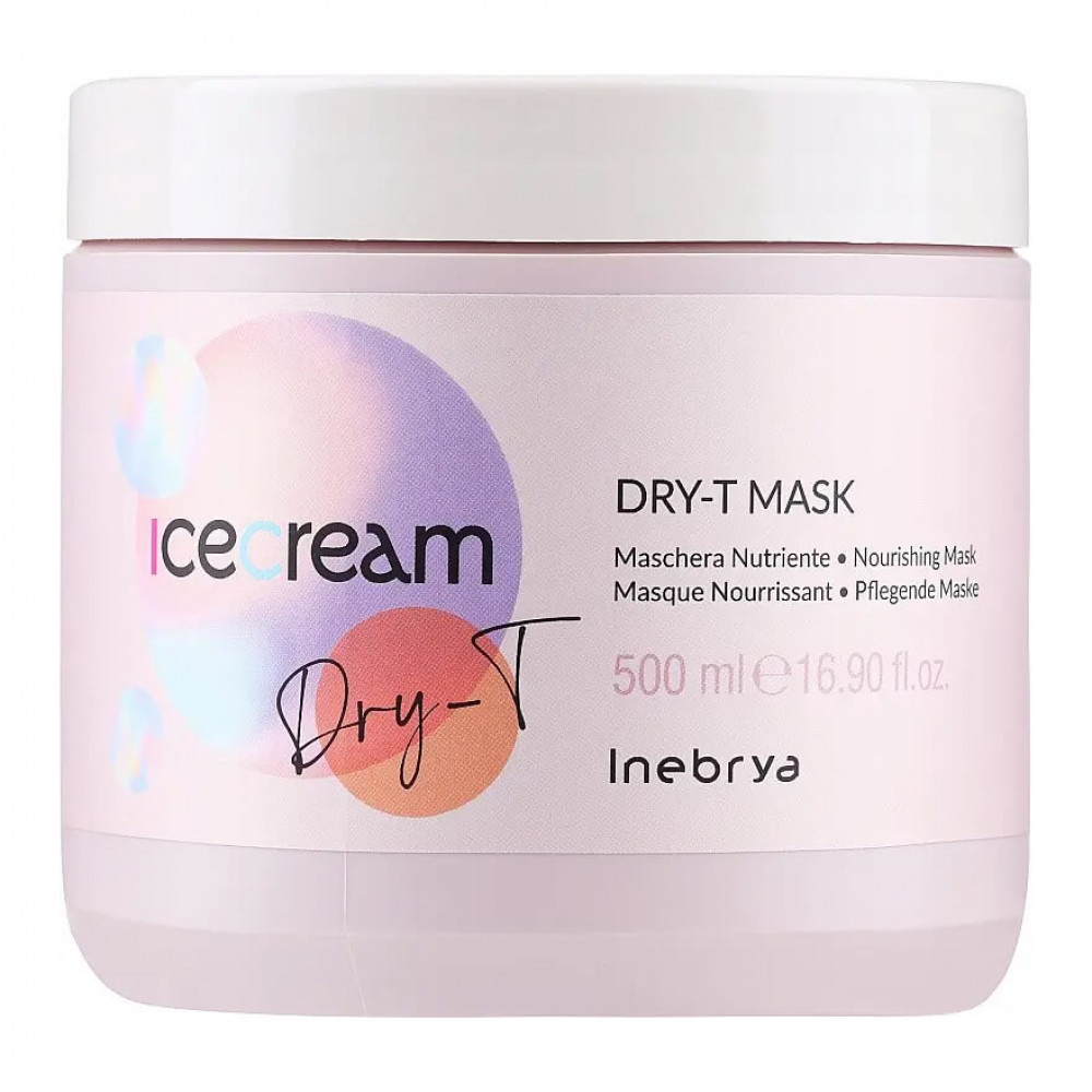 Inebrya Маска для сухого кучерявого й фарбованого волосся Inebrya Mask Dry-T, 500 мл