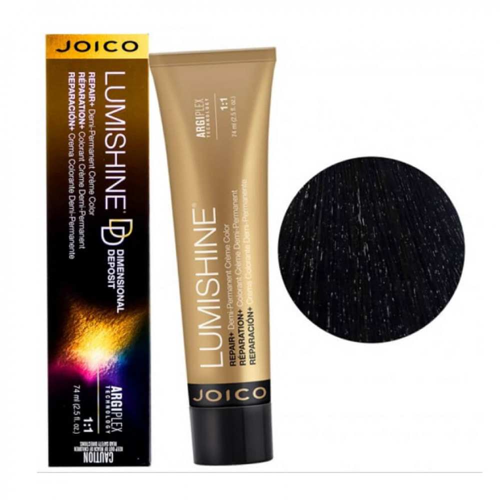 JOICO LumiShine Dimensional Deposit Crème 1SB (1.8) чорний, голубий срібний DD, 74 ml