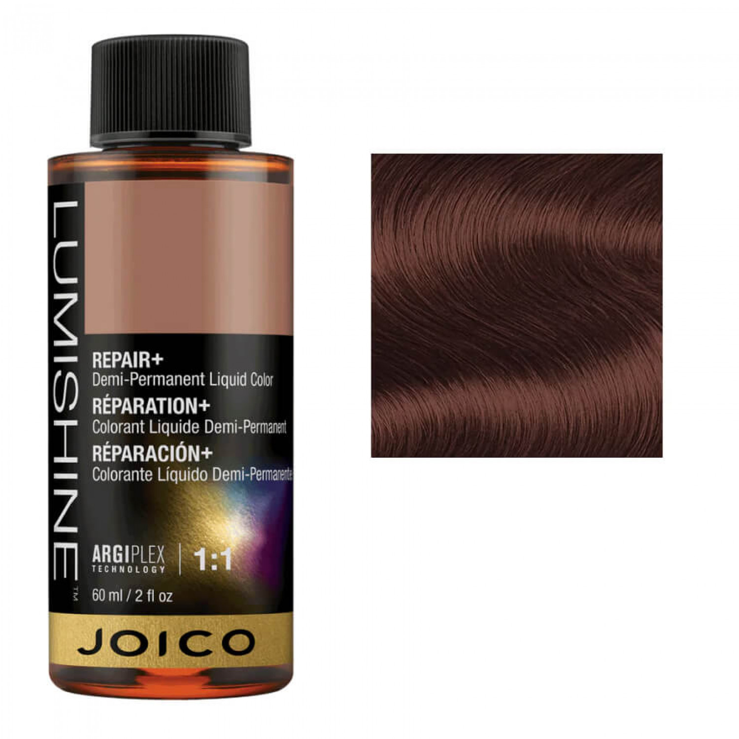 JOICO LumiShine Demi Liquid 4NC (4.04) средне-коричневый натуральный медный, 60 ml НФ-00017378