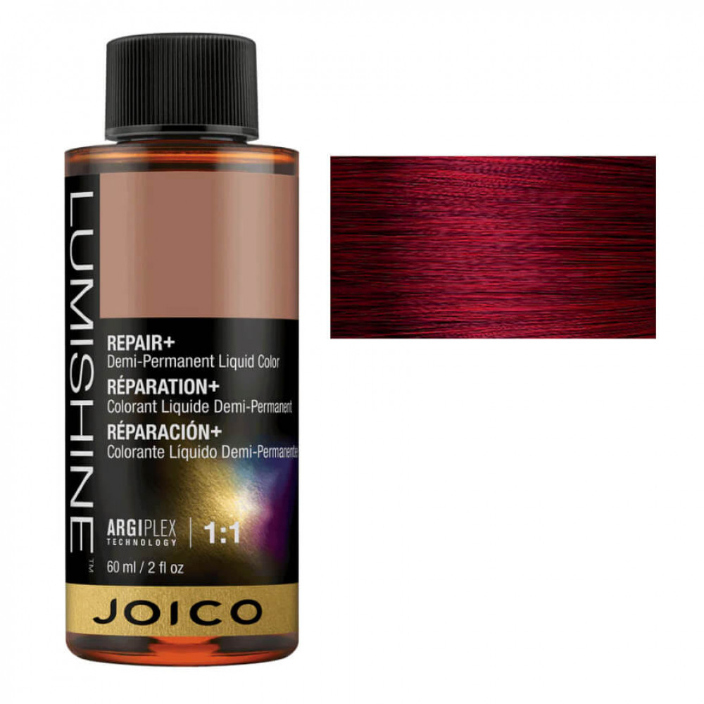 JOICO LumiShine Demi Liquid 4RR (4.66) средне-коричневый, алый, 60 ml