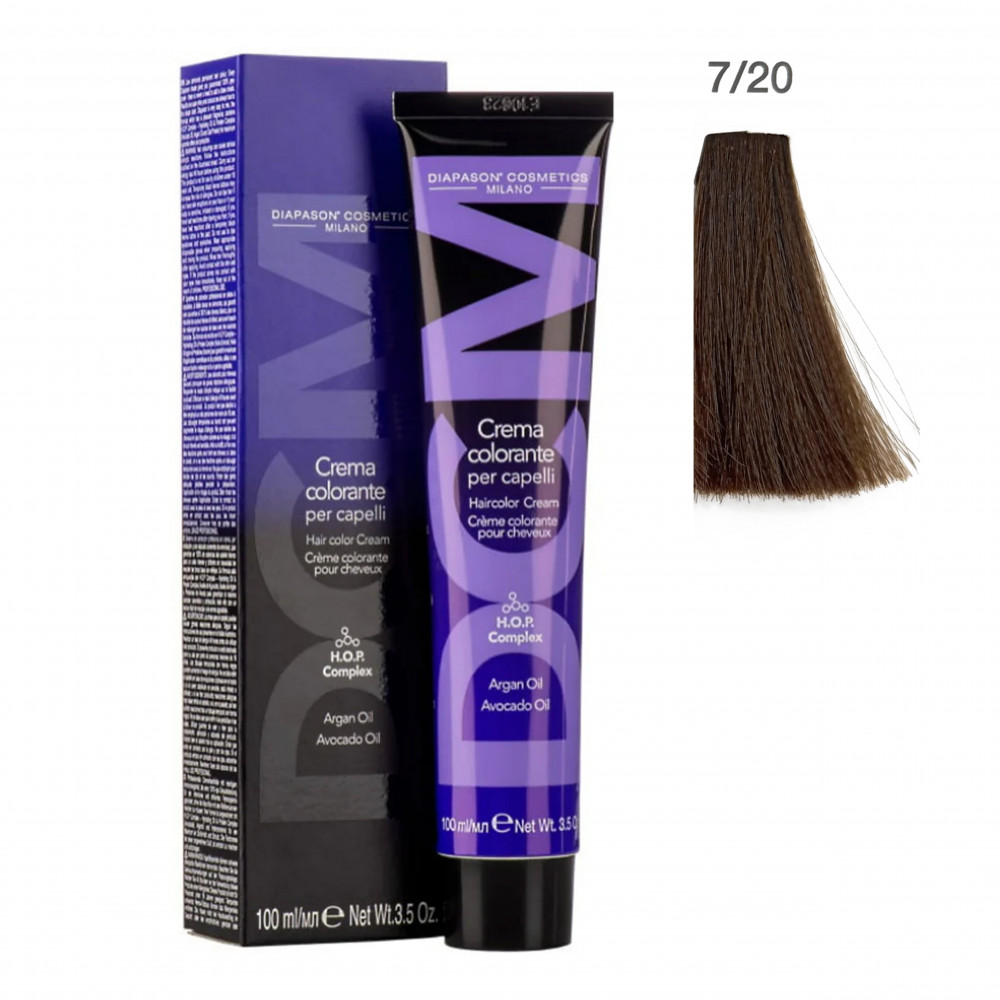 DCM Hair color cream 7/20 блондин попелясто-матовий, 100 ml