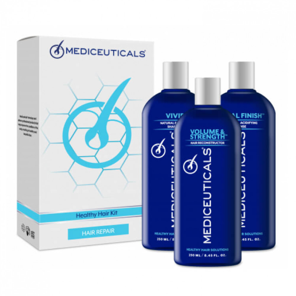 Mediceuticals Набор для здоровых волос Шампунь Vivid 250ml, Реконструктор Volume&Strength 250ml, Кондиционер Final Finish 250ml