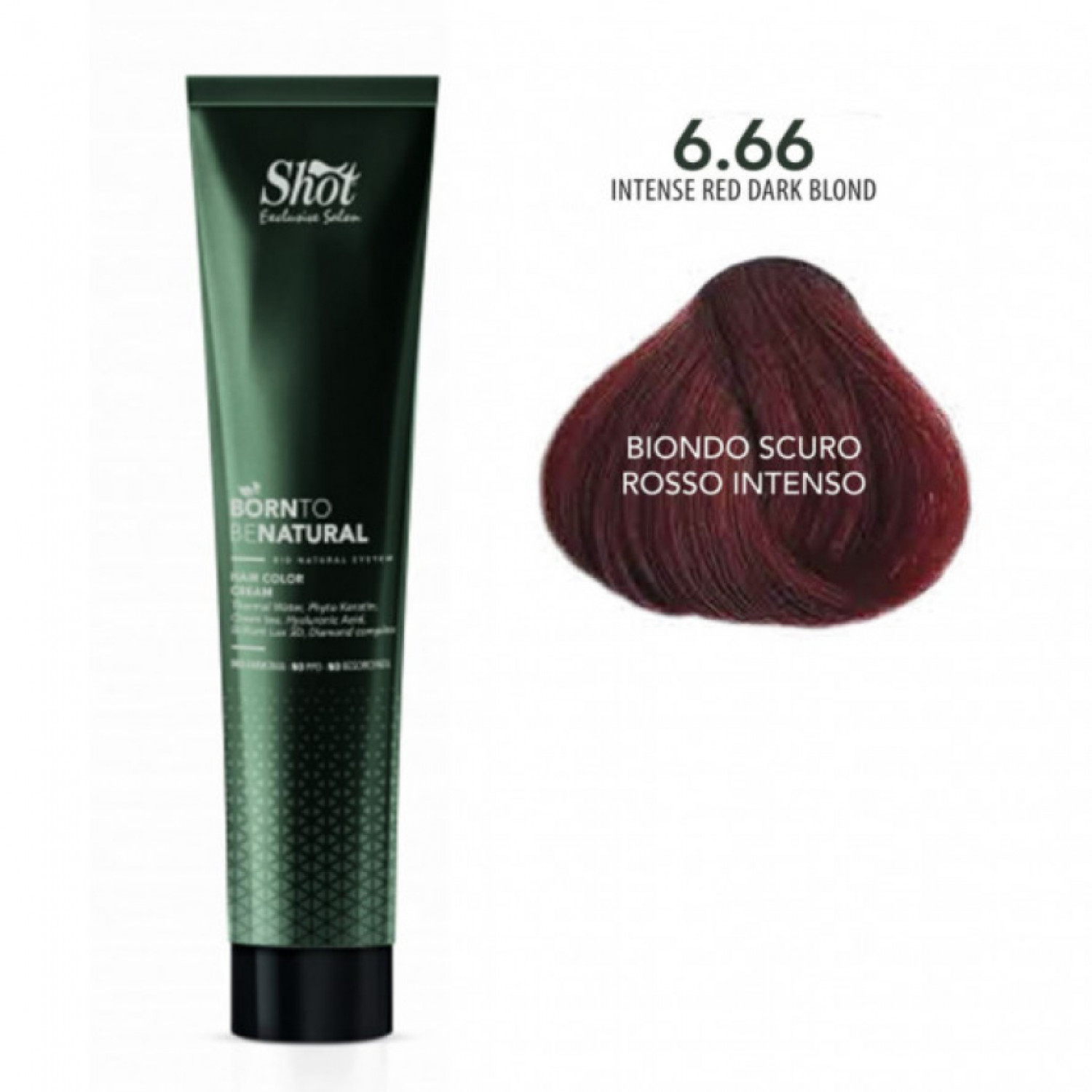 Shot Born to be NATURAL 6.66 темный блонд интенсивный красный б амиака, 100 ml НФ-00015541