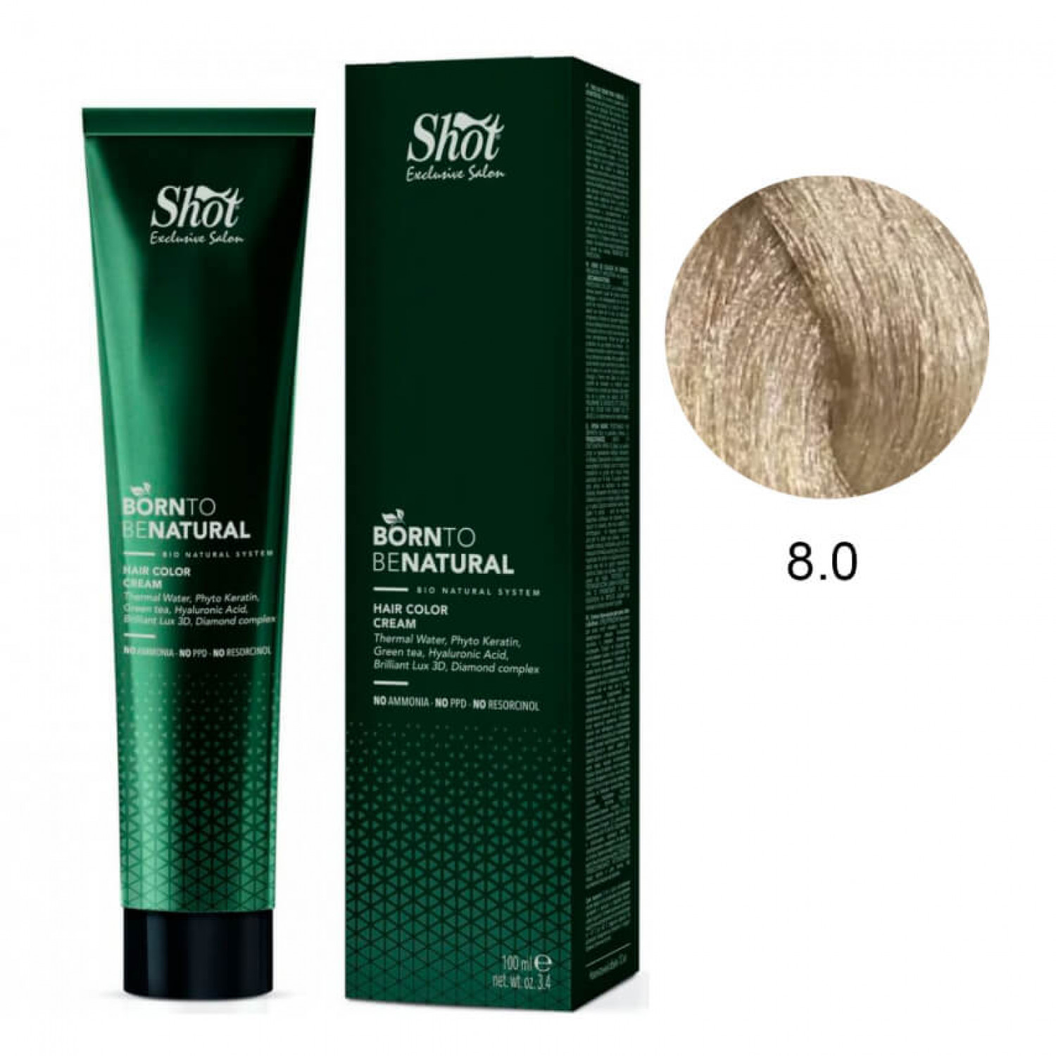 Shot Born to be NATURAL 8.0 светлый блонд б амиака, 100 ml НФ-00015533