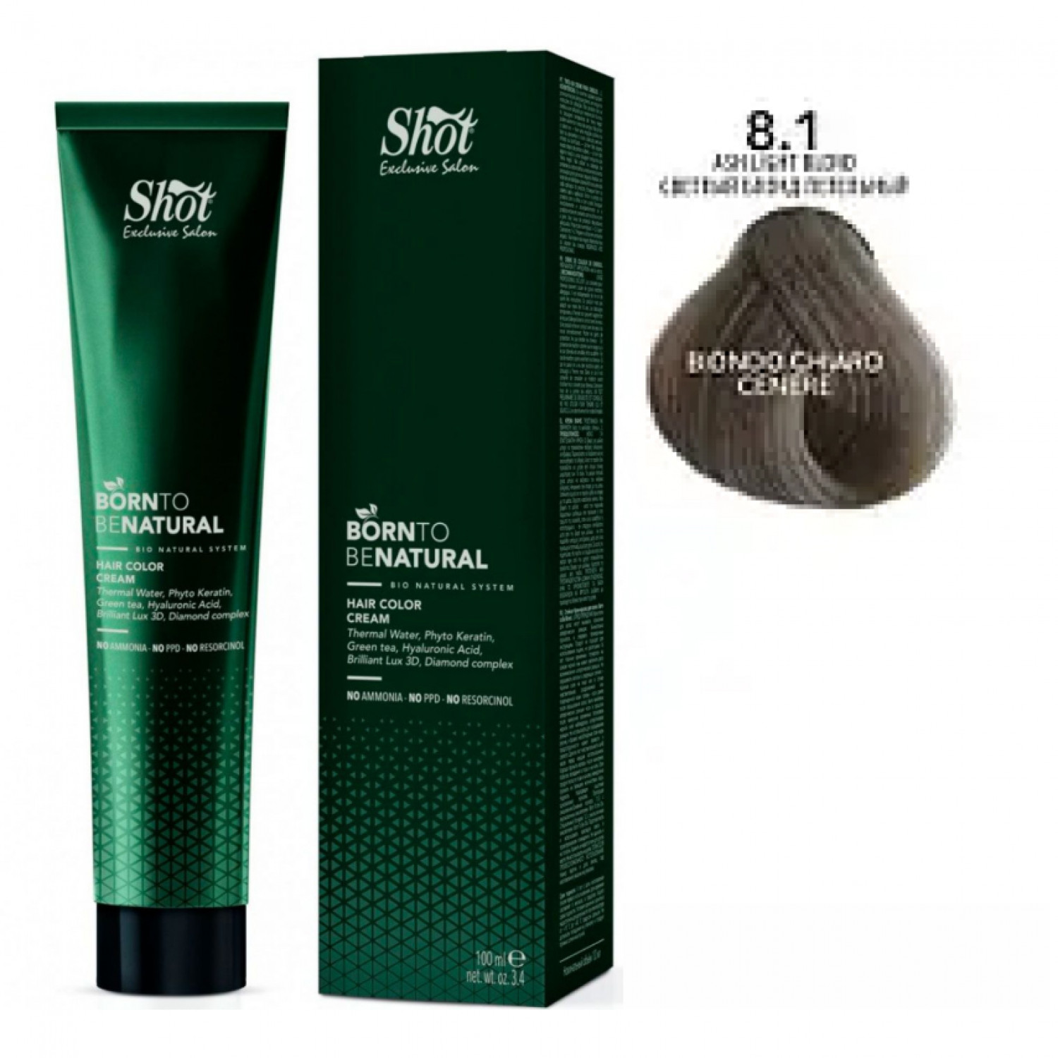 Shot Born to be NATURAL 8.1 светлый пепельный блондин б амиака, 100 ml НФ-00015537