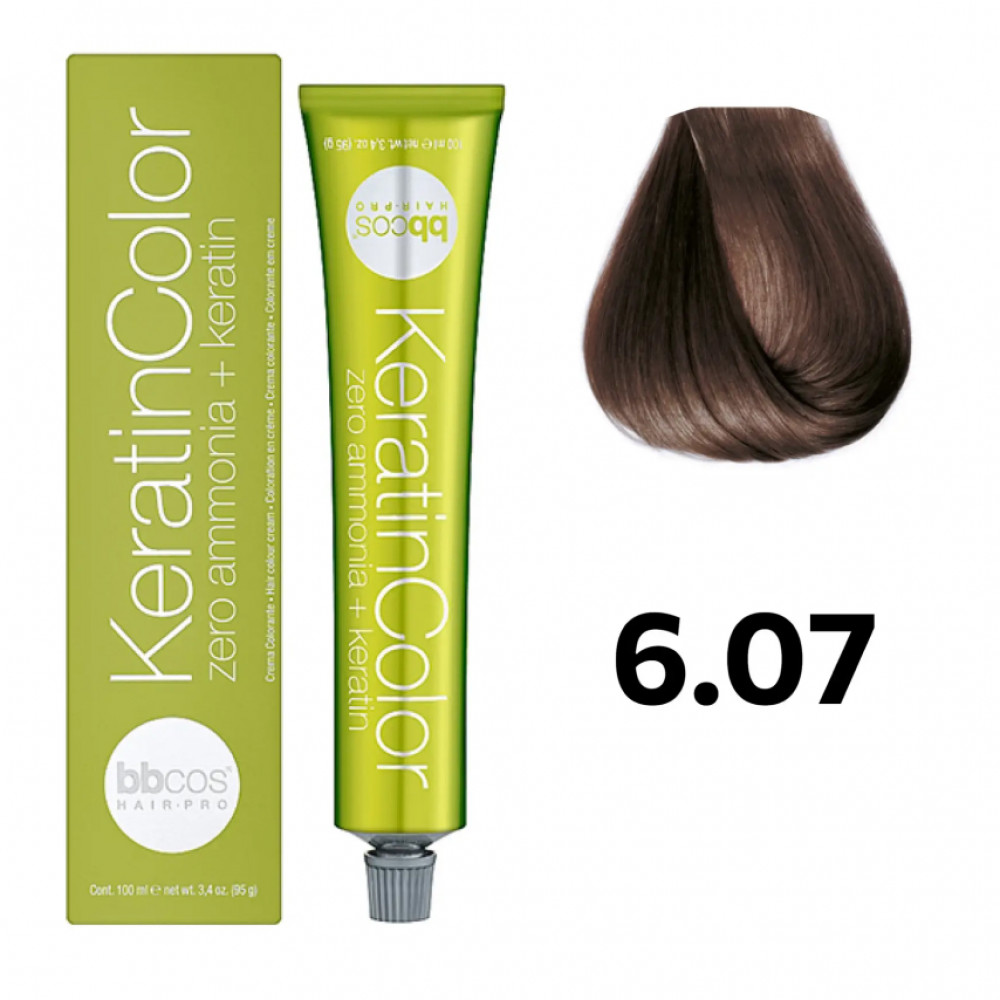 Bbcos KERATIN COLOR фарба для волосся 6/07 блондин темний табачний, 100 ml