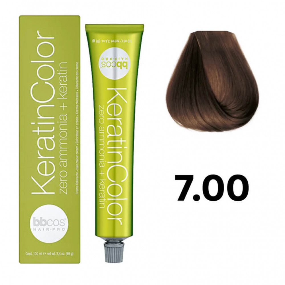 Bbcos KERATIN COLOR фарба для волосся 7/00 блондин натуральний інтенсивний, 100 ml