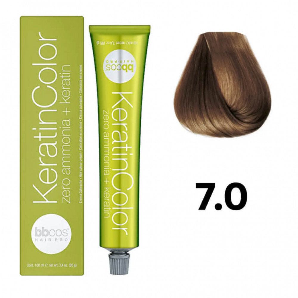 Bbcos KERATIN COLOR фарба для волосся 7/0 блондин натуральний, 100 ml