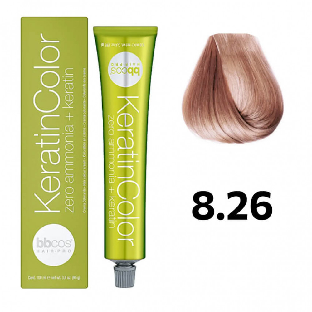 Bbcos KERATIN COLOR фарба для волосся 8/26 блондин світло-мідний, 100 ml