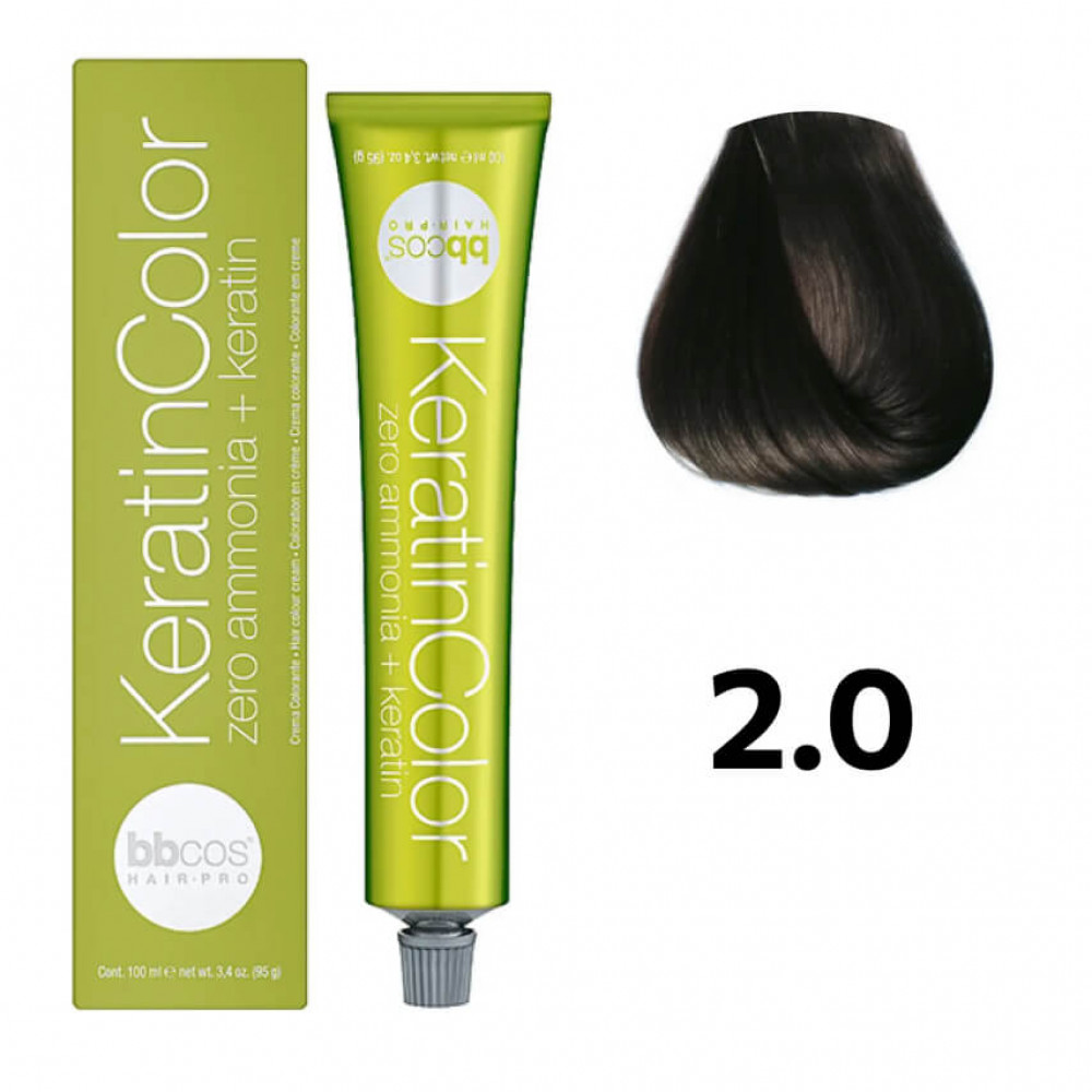 Bbcos KERATIN COLOR краска для волос 2/0 коричневая, 100 ml