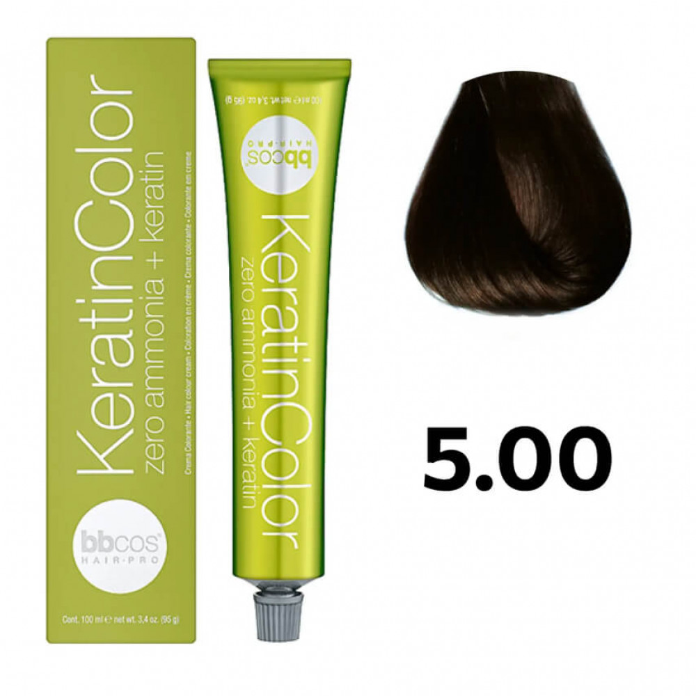 Bbcos KERATIN COLOR фарба для волосся 5/00 каштановий світлий інтенсивний, 100 ml