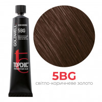 Стойкая профессиональная краска для волос Goldwell Topchic Hair Color Coloration 5BG светлый коричневый коричневое золото, 60мл