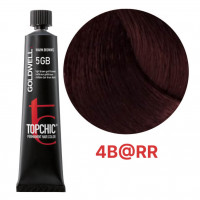 Стойкая профессиональная краска для волос Goldwell Topchic Hair Color Coloration 4B@RR средне-коричневый интенсивный красный, 60мл