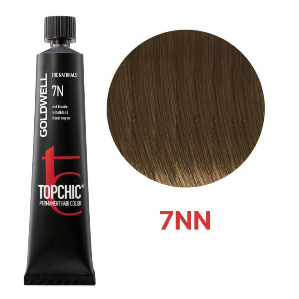 Стійка професійна фарба для волосся Goldwell Topchic Hair Color Coloration 7NN русий - екстра, 60мл