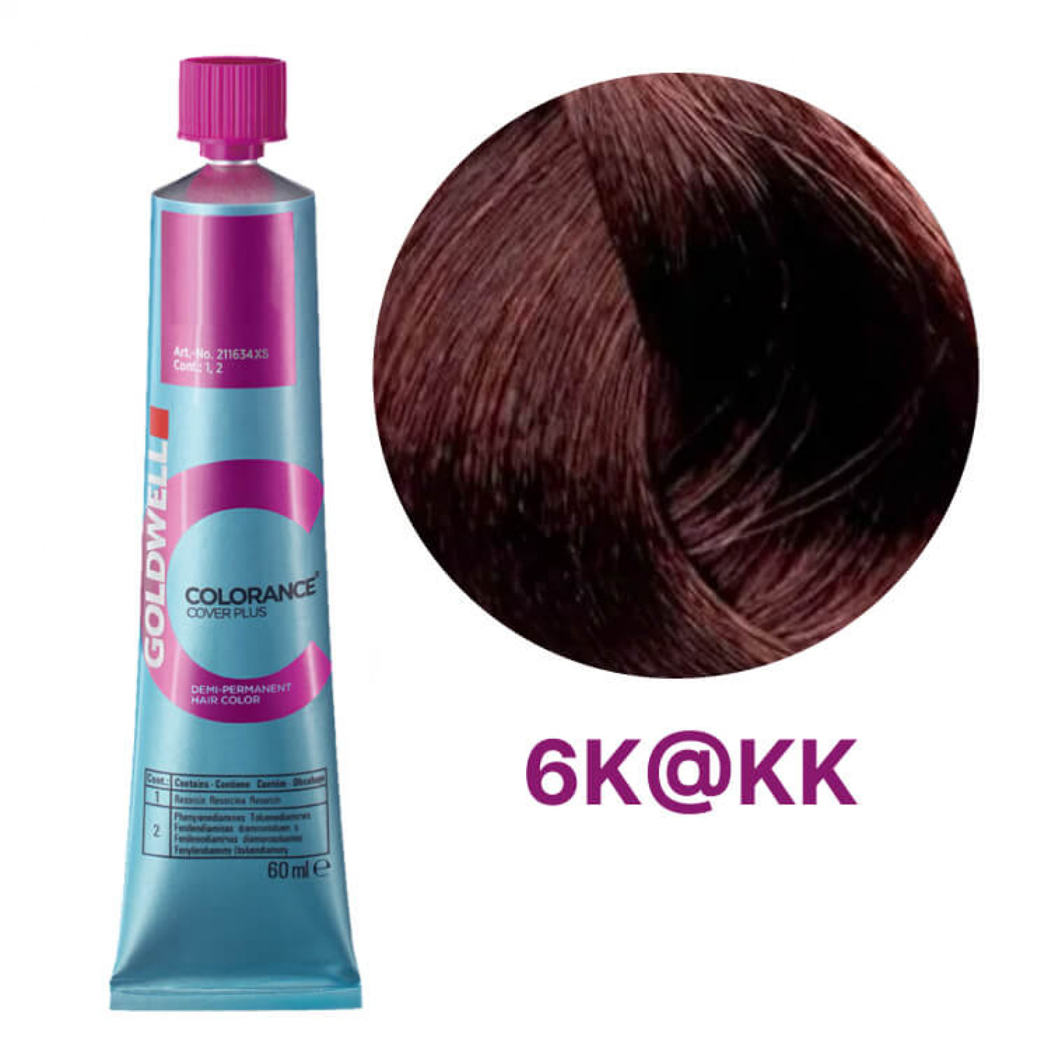 Краска тонирующая Colorance Cover Plus 6K@KK бриллиантовый медный с интенсивным сиянием, 60 мл. НФ-00022466
