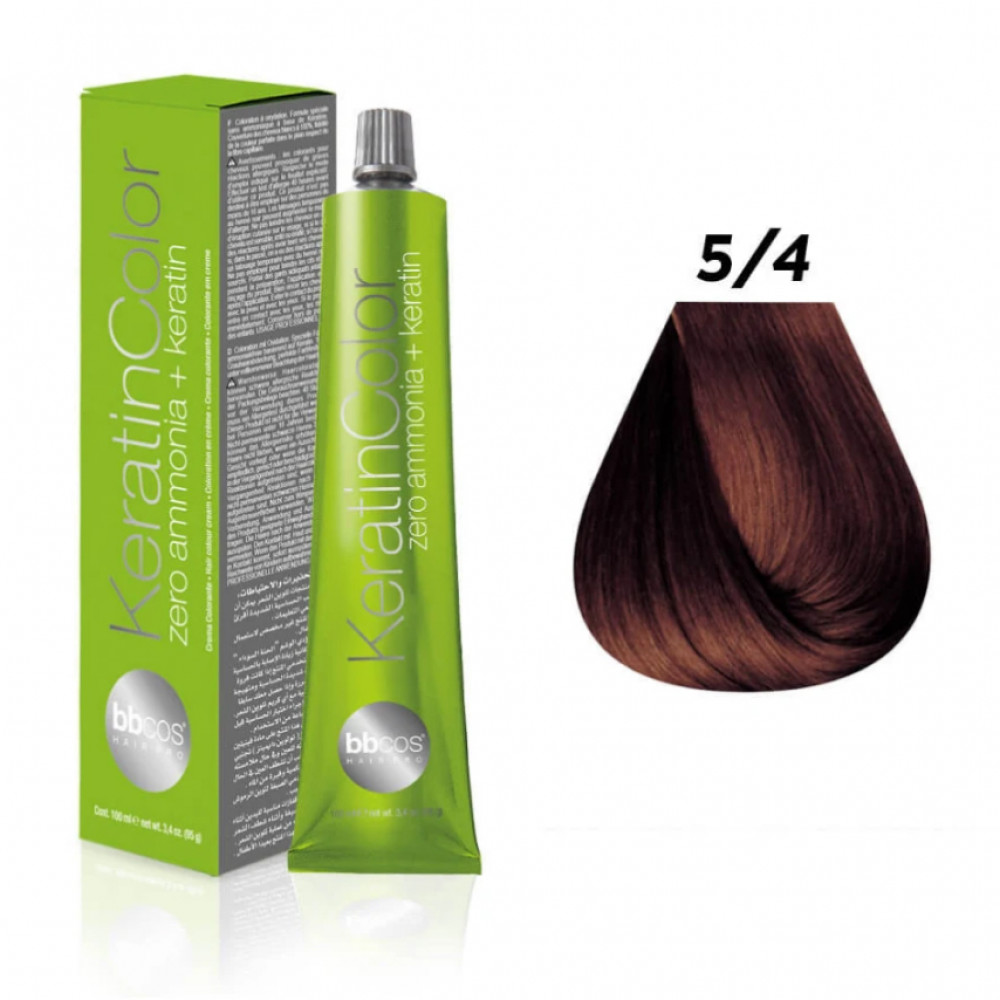 Bbcos KERATIN COLOR фарба для волосся 5/4 каштановий світлий мідний, 100 ml