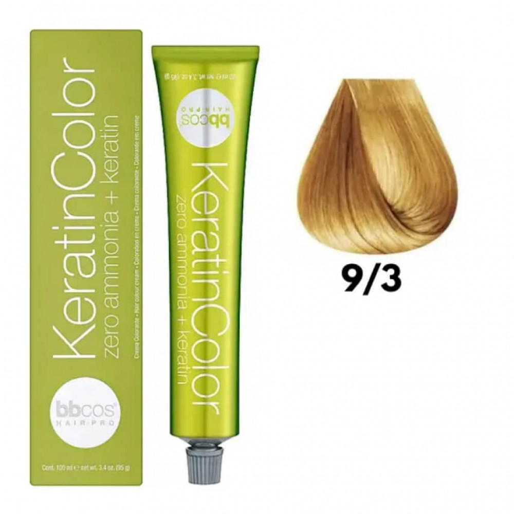 Bbcos KERATIN COLOR фарба для волосся 9/3 блондин дуже світло-золотистий, 100 ml