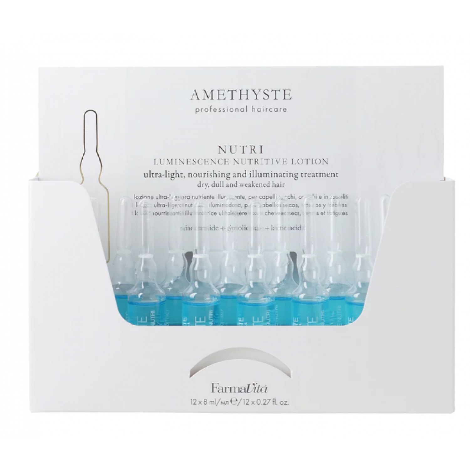 FARMAVITA AMETHYSTE NUTRI Luminescence Nutritive Lotion Увлажняющий лосьон для волос 12x8ml НФ-00028951