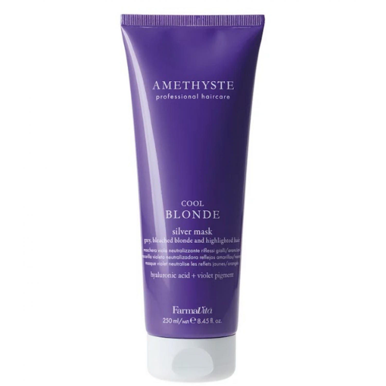 FARMAVITA AMETHYSTE BLONDE - Cool Blonde Silver Mask Увлажняющая и нейтрализующая маска для седых и осветленных волос 250 ml НФ-00028955