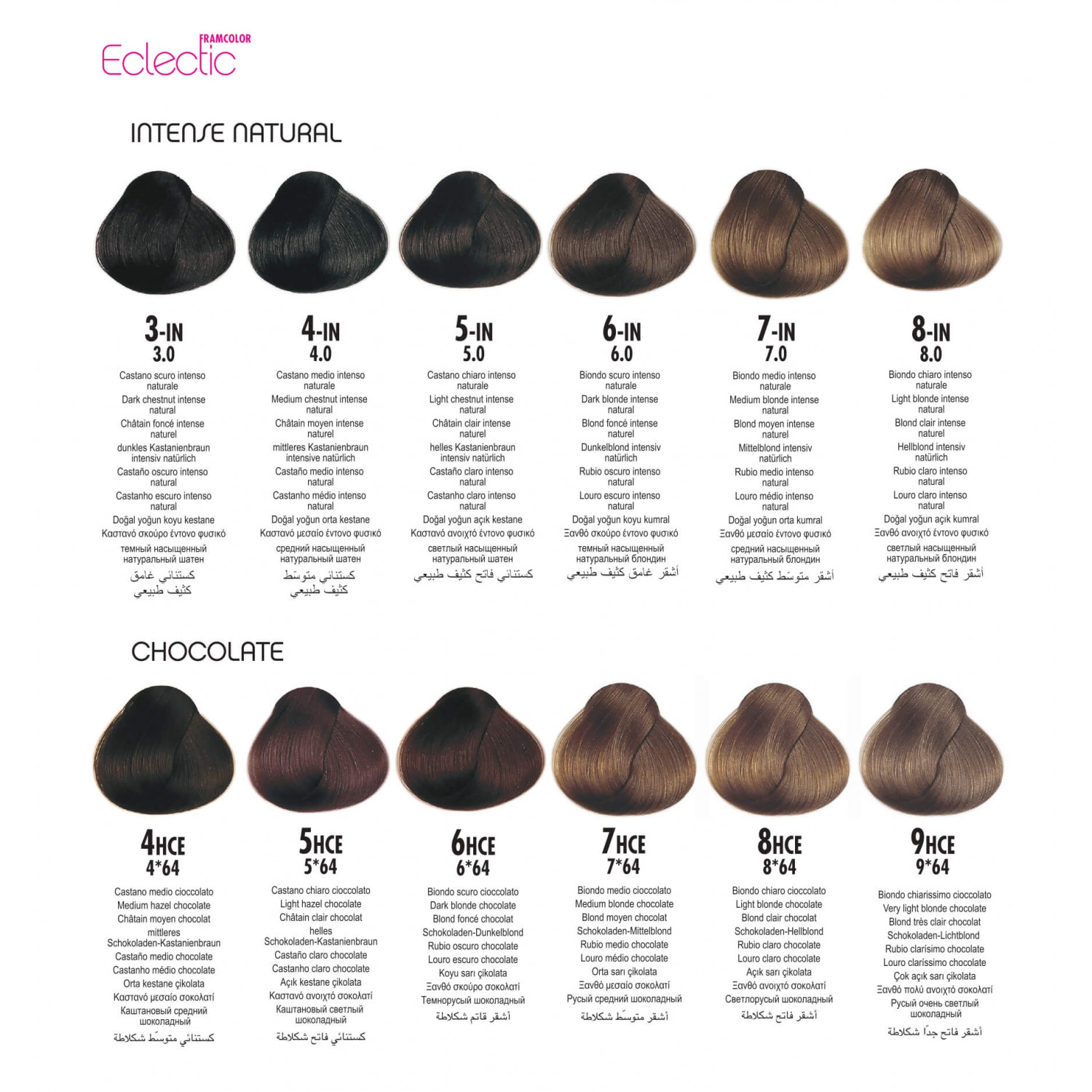 Framcolor Eclectic Напівперманентний барвник, 6-IN (6.0) Темный насыщенный натуральный блондин, 60 ml НФ-00024755