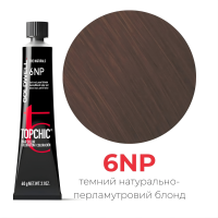 Стойкая профессиональная краска для волос Goldwell Topchic Hair Color Coloration 6NP темный натурально-перламутровый блонд, 60мл