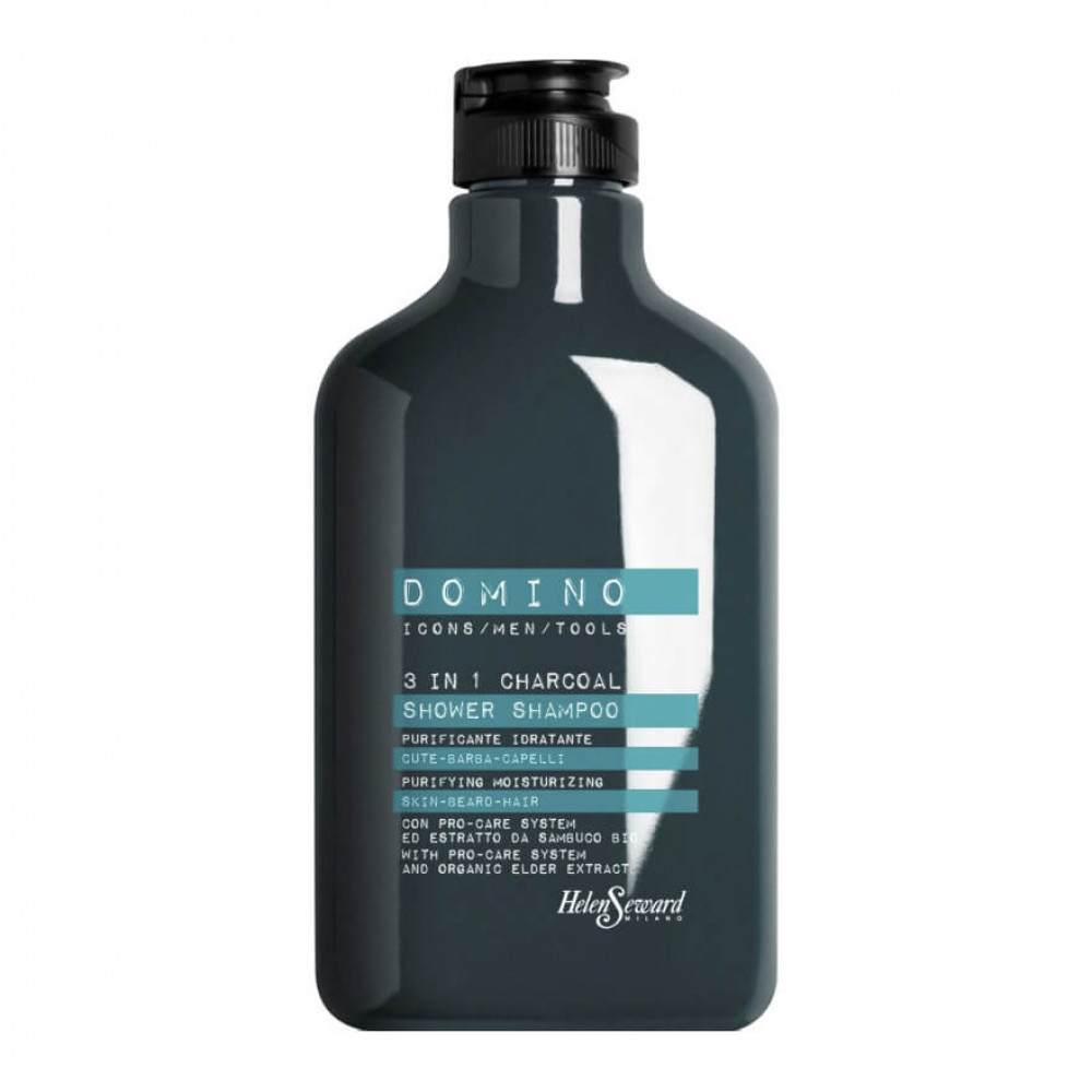 Helen Seward Шампунь-душ DOMINO для чоловіків 3 in 1 Charcoal Shower Shampoo, 250 ml