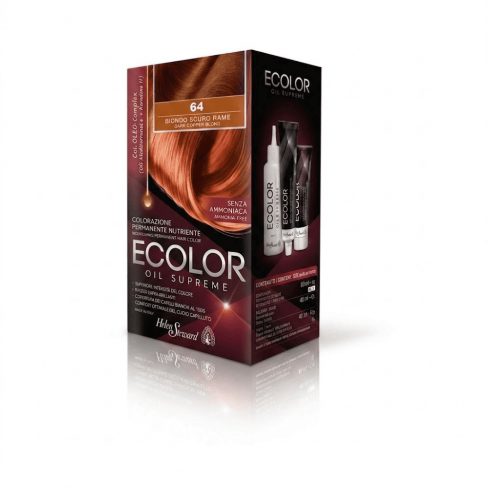 Helen Seward Набір для фарбування волосся в домашніх умовах Ecolor Oil Supreme 64 темний мідний блонд, 160 мл
