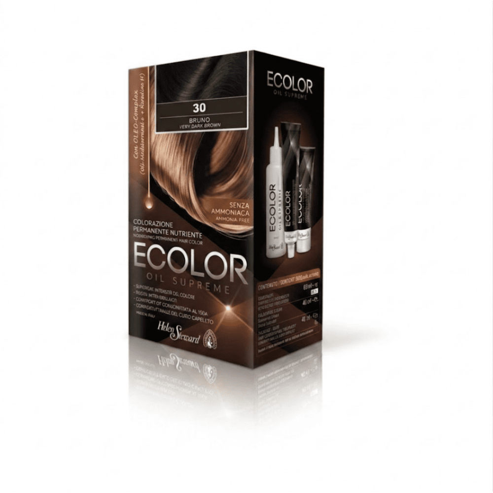 Helen Seward Набір для фарбування волосся в домашніх умовах Ecolor Oil Supreme 30 брюнет, 160 мл