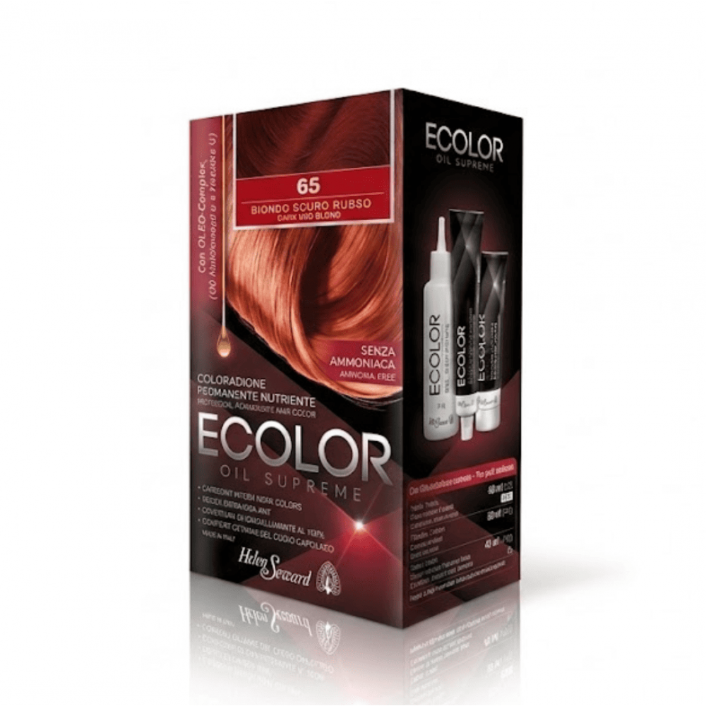Helen Seward Набір для фарбування волосся в домашніх умовах Ecolor Oil Supreme 65 Темно-червоний блонд, 160 мл