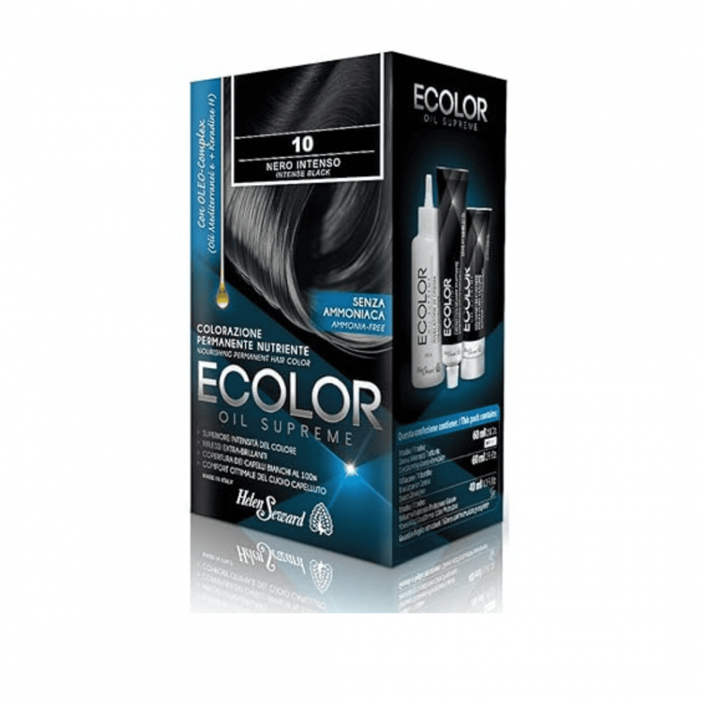 Helen Seward Набір для фарбування волосся в домашніх умовах Ecolor Oil Supreme 10 чорний, 160 мл