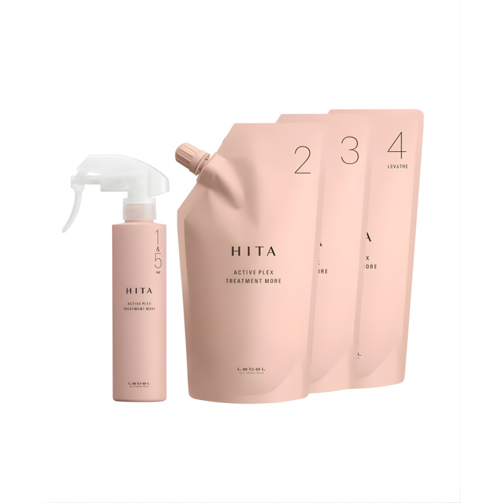 5-ступенчатая восстанавливающая процедура СПА для волос "Lebel HITA Active Plex Treatment MORE" (4 компонента + масло)