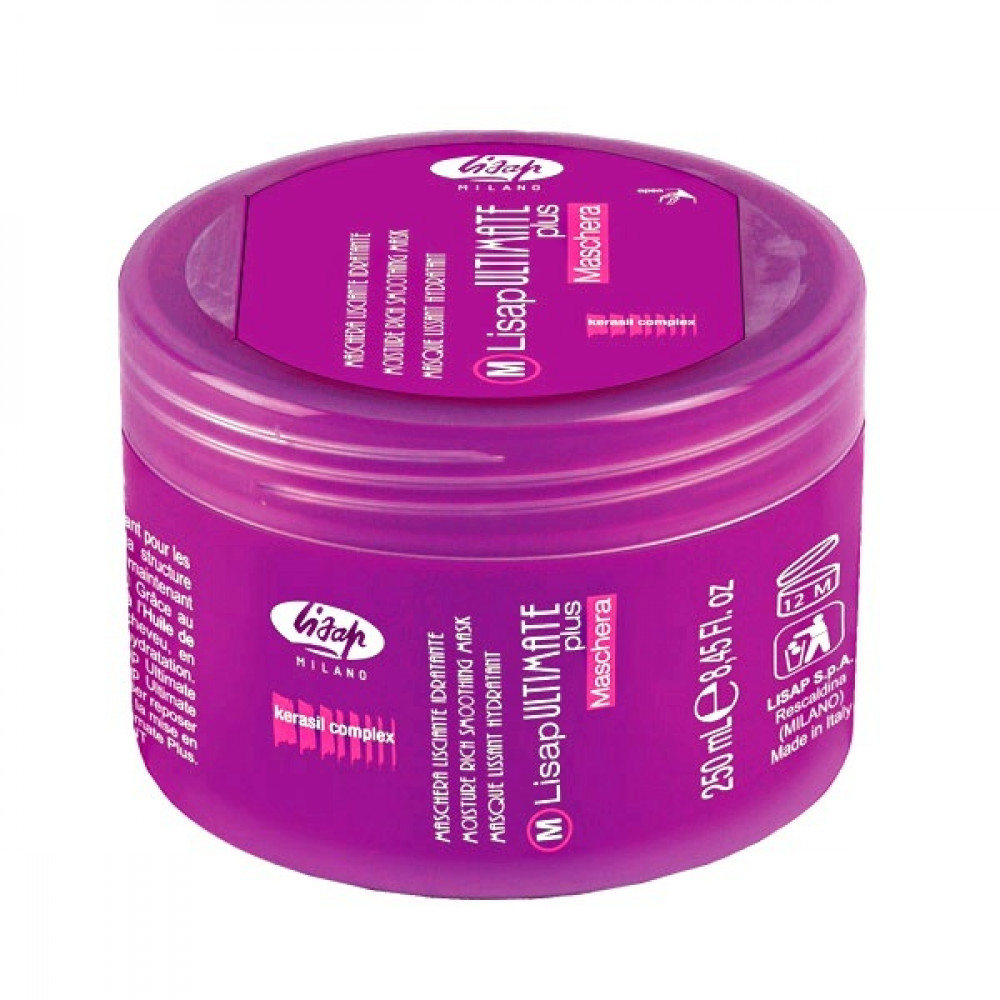 Lisap Ultimate Plus Moisture Rich Smoothing mask Розпрямляюча і зволожуюча маска, 250 ml