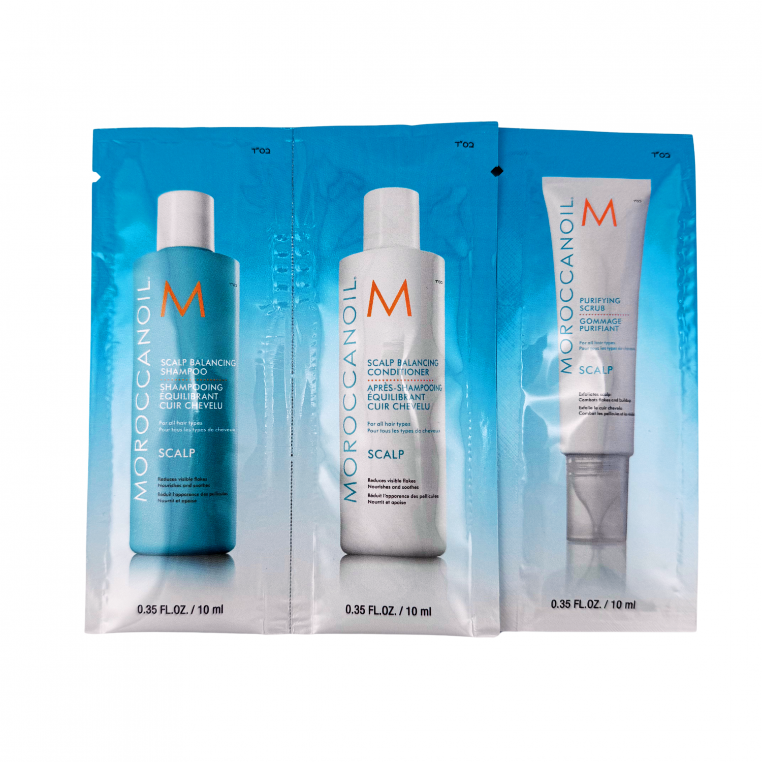 Moroccanoil набор Очистка кожи головы в саше (Шампунь 10 мл+кондиционер 10 мл+скраб 10 мл. НФ-00028091