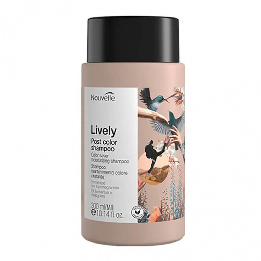 Nouvelle Lively Post Color MOISTURIZING SHAMPOO Шампунь для фарбованого волосся, 300 ml