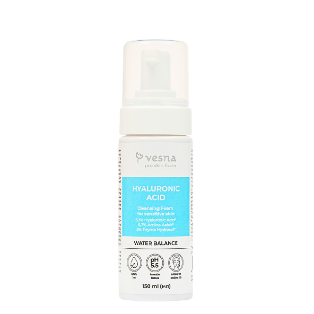 ТМ Vesna Очищувальна пінка Hyaluronic Acid для чутливої шкіри 150 ml