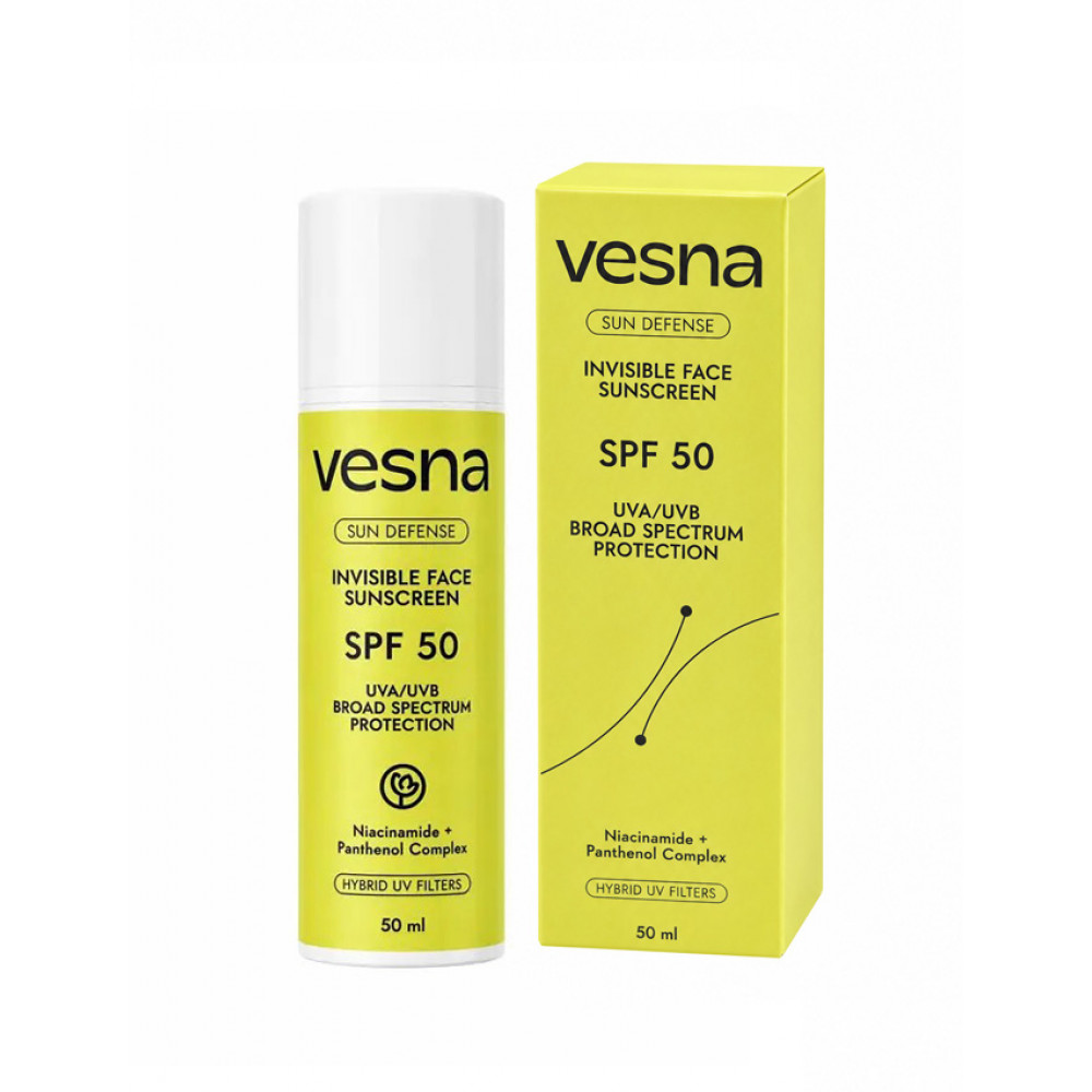 VESNA Невидимий сонцезахисний крем для обличчя SPF 50, 50 ml