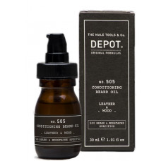 DEPOT 505 Масло для бороды кондиционирующие "Кожа и дерево", 30 ml