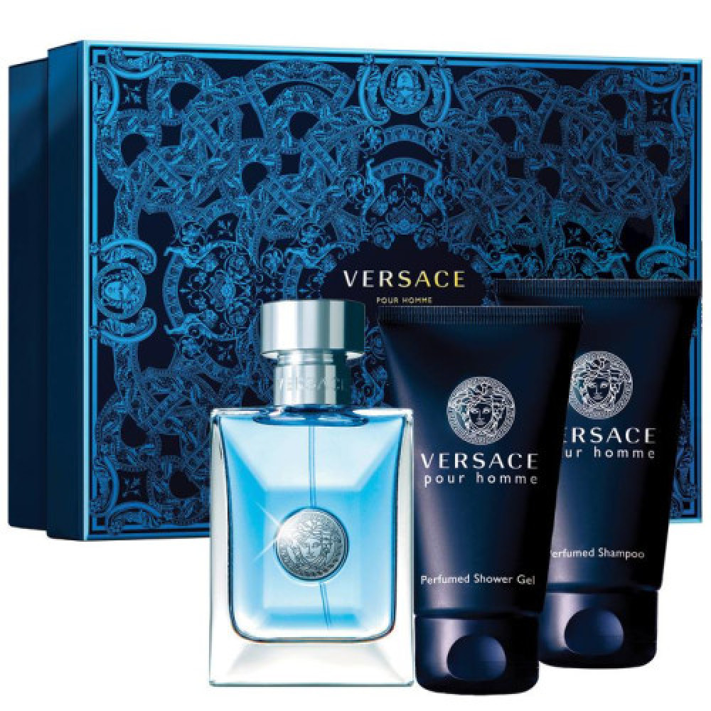 Набор Versace pour Homme для мужчин - set (edt 50 ml + sh/g 50 ml + shampoo 50 ml)