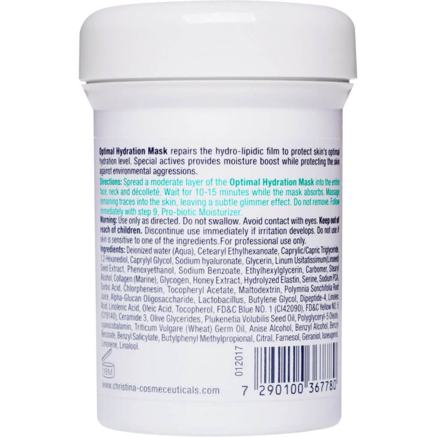 Christina Оптимальная увлажняющая маска Unstress Optimal Hydration Mask, 250 ml НФ-00020959