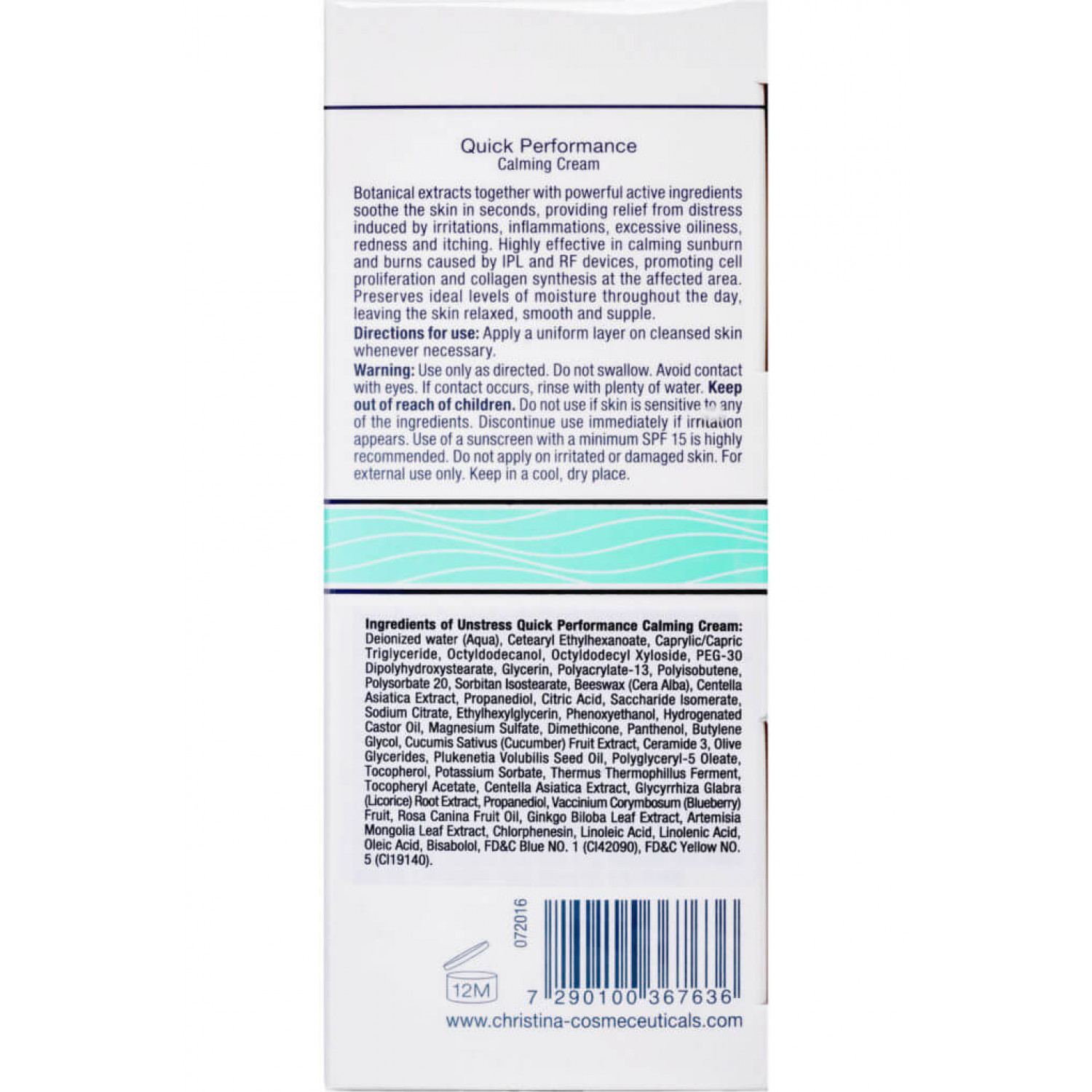 Christina Успокаивающий крем быстрого действия Unstress Quick Performance Calming Cream, 30 ml НФ-00020966
