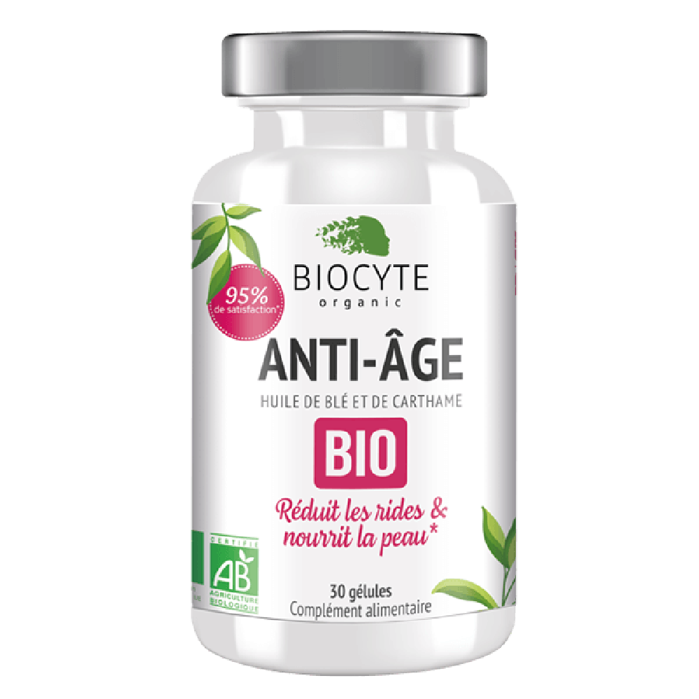 Biocyte Anti-Age Органічні олії сприяють зволоженню шкіри, допомагають боротися з сухістю та зморшками, 30 капсул