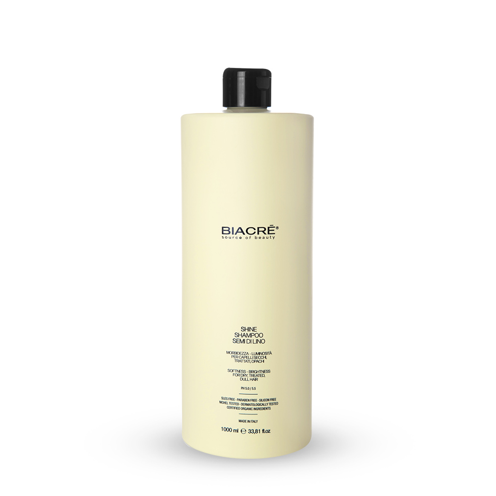 BIACRE Шампунь ШАЙН ЛЬОН для надання блиску для всіх типів волосся BIACRE SHINE SHAMPOO SEMI DI LINO, 1000 мл