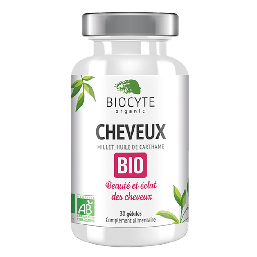 Biocyte Cheveux Bio Комплекс, действие которого направлено на рост и блеск волос, а так же является источником незаменимых жирных кислот, придает во