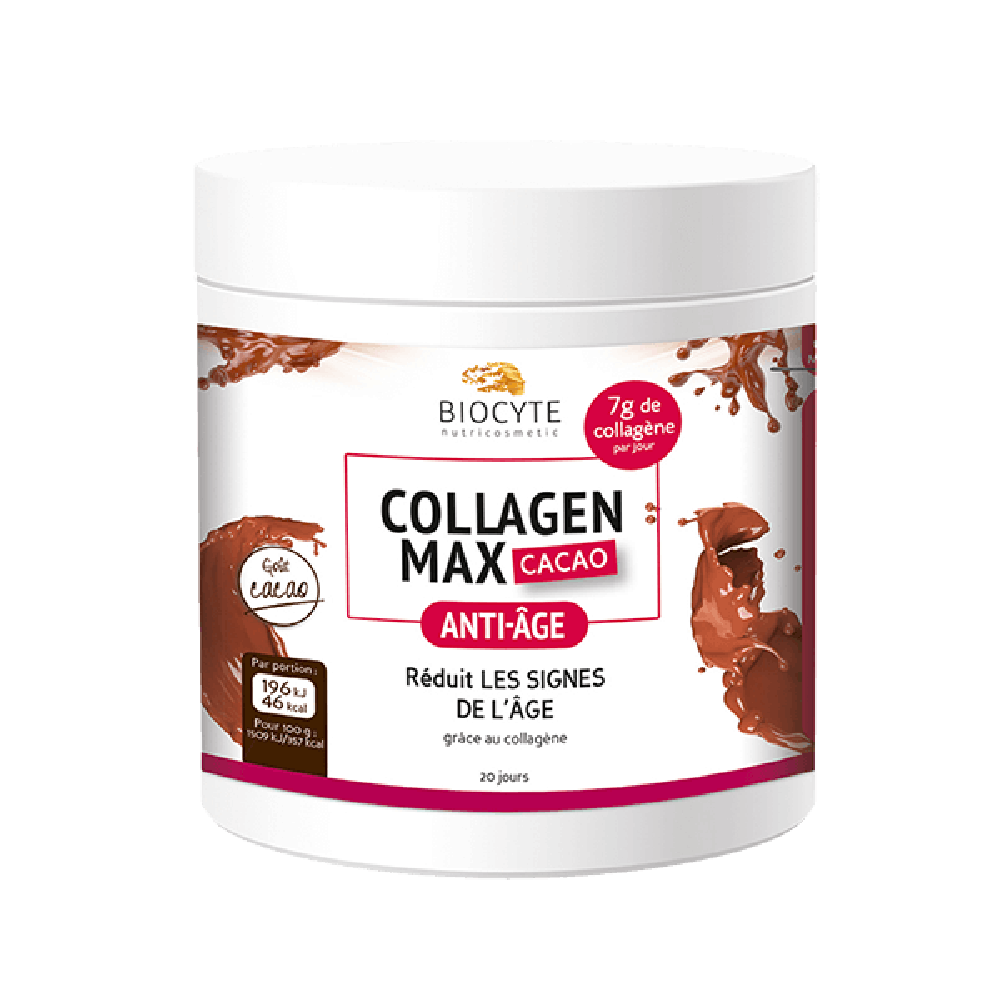 Biocyte Collagen Max Cacao Харчова добавка колагенового порошку, яка допомагає боротися з ознаками старіння, 20 х 13 г