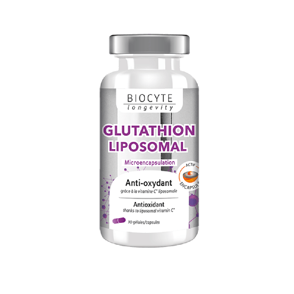 Biocyte Glutathion Liposomal Харчова добавка, яка містить ліпосомальний глутатіон, потужний антиоксидант, 30 капсул