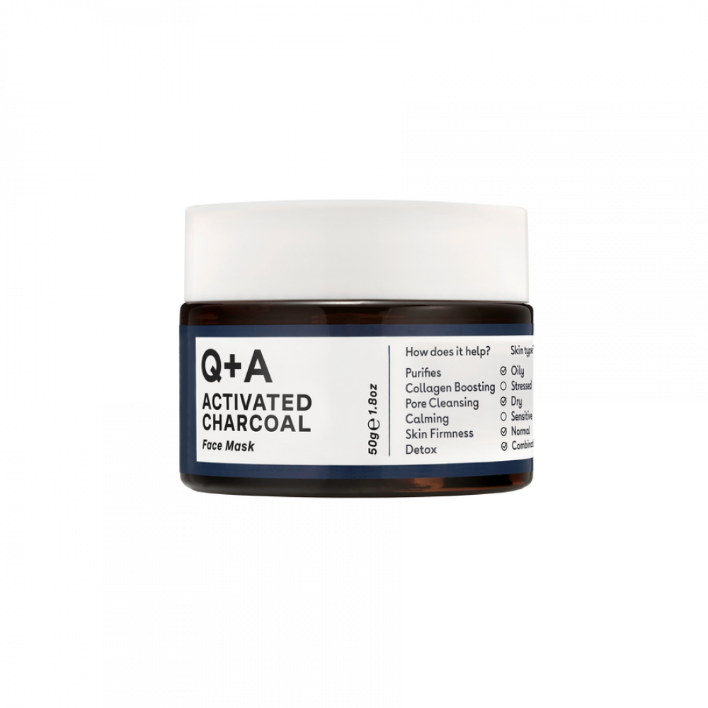 Маска для обличчя "детокс" з активованим угіллям Q+A Activated Charcoal Face Mask 50g