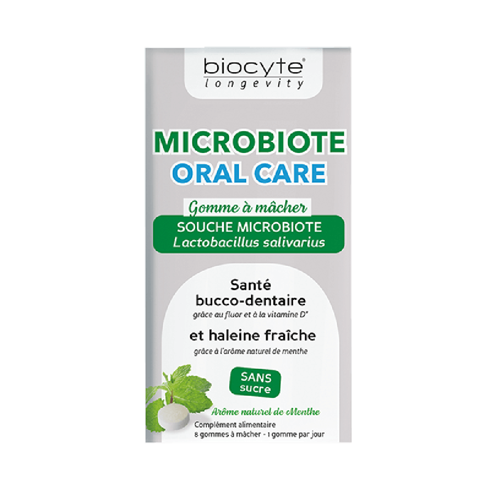 Biocyte Microbiote Oral Care Добавка дієтична у формі жувальних гумок, сприяє гарному здоров’ю порожнини рота, 8 шт.