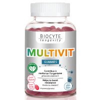 Biocyte Multivit Gummies Добавка диетическая в форме жвачек со вкусом клубники, состоящей из 9 витаминов и 1 минерала, 60 капсул